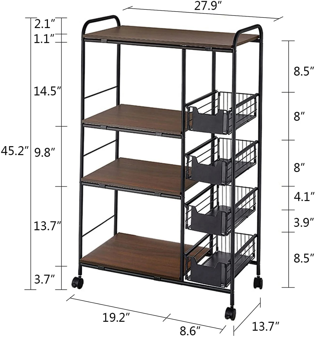 4-Tier + 5-Tier Utility Storage Shelf for Microwave Oven Baker Rack G1967