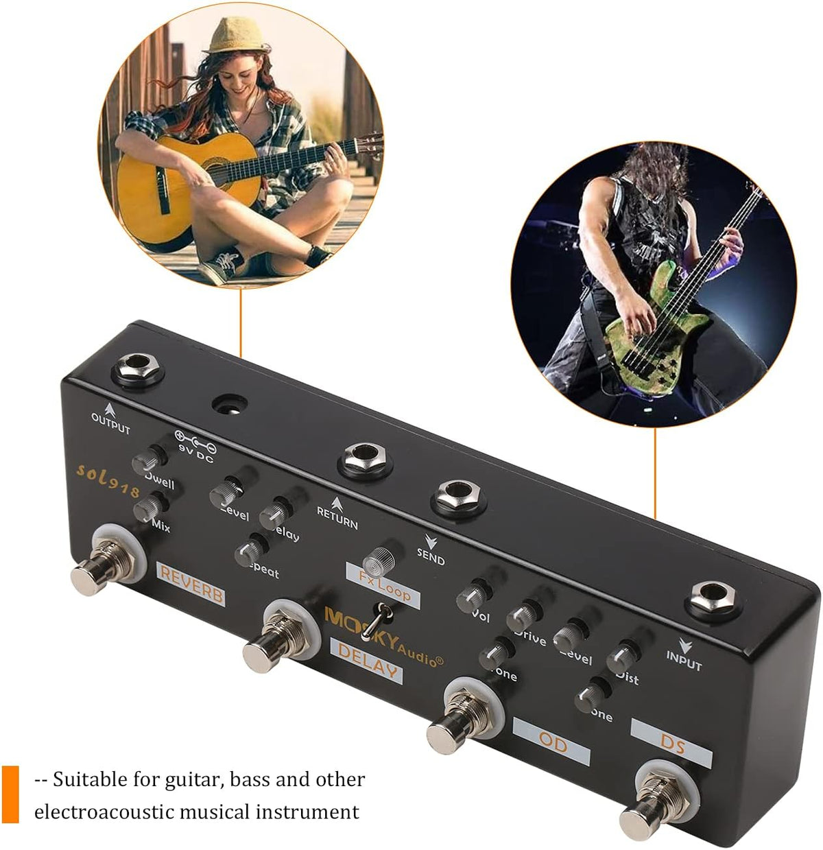 5-in-1 Multi Effect Guitar Pedal W9999