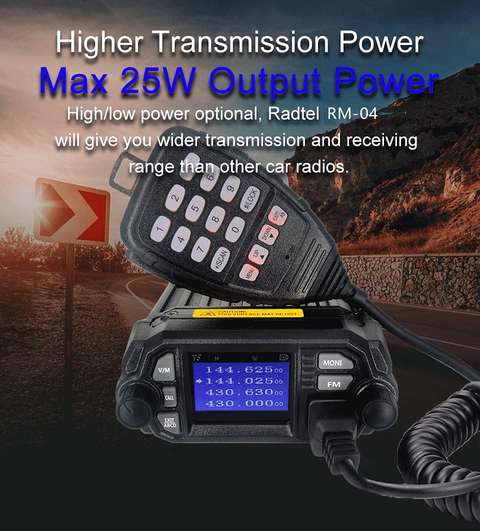 Dual Band Mini Mobile Radio Transceiver 144/430Mhz with Programming Cable J831