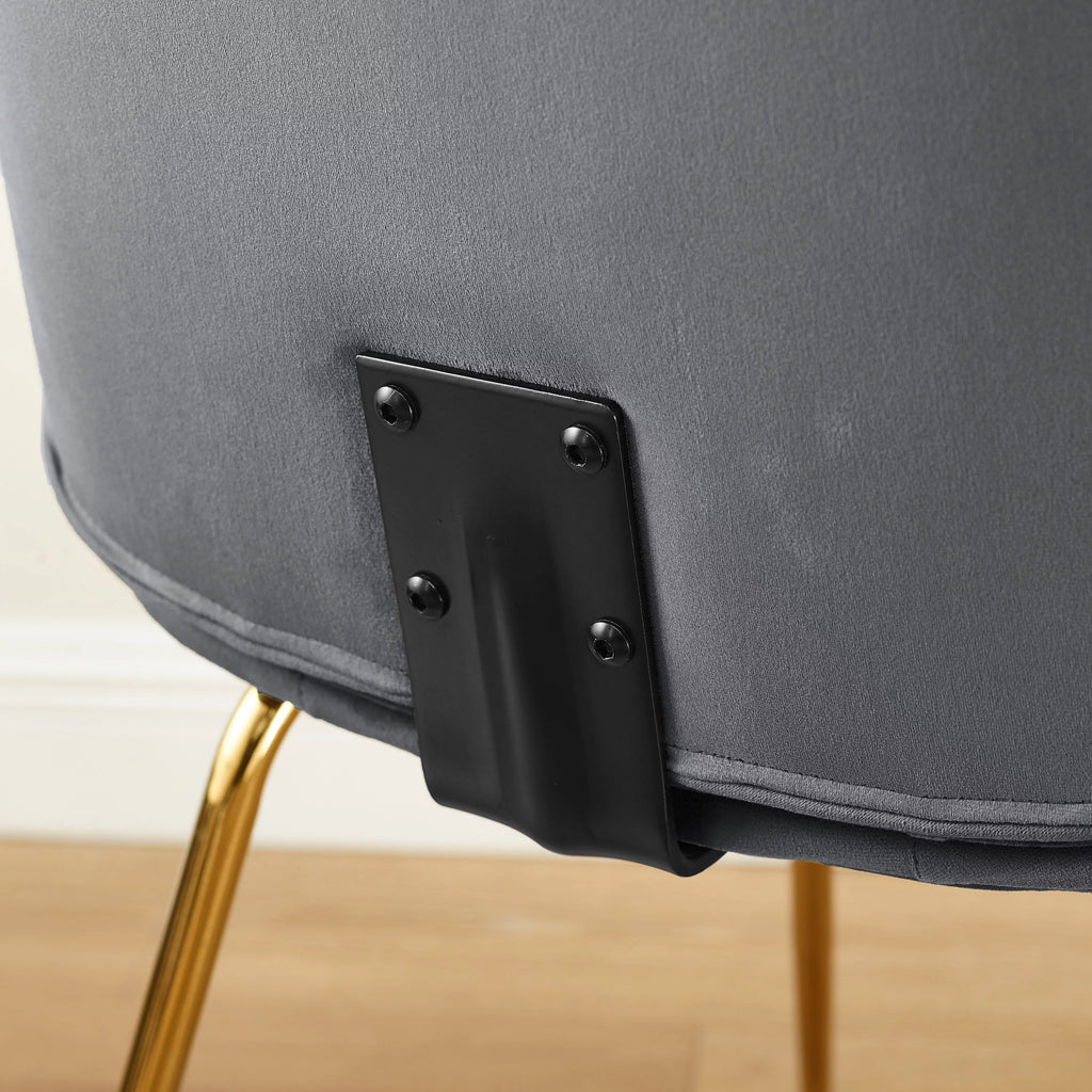 Gray Velvet Tufted Upholstered Dining Chairs Y42399
