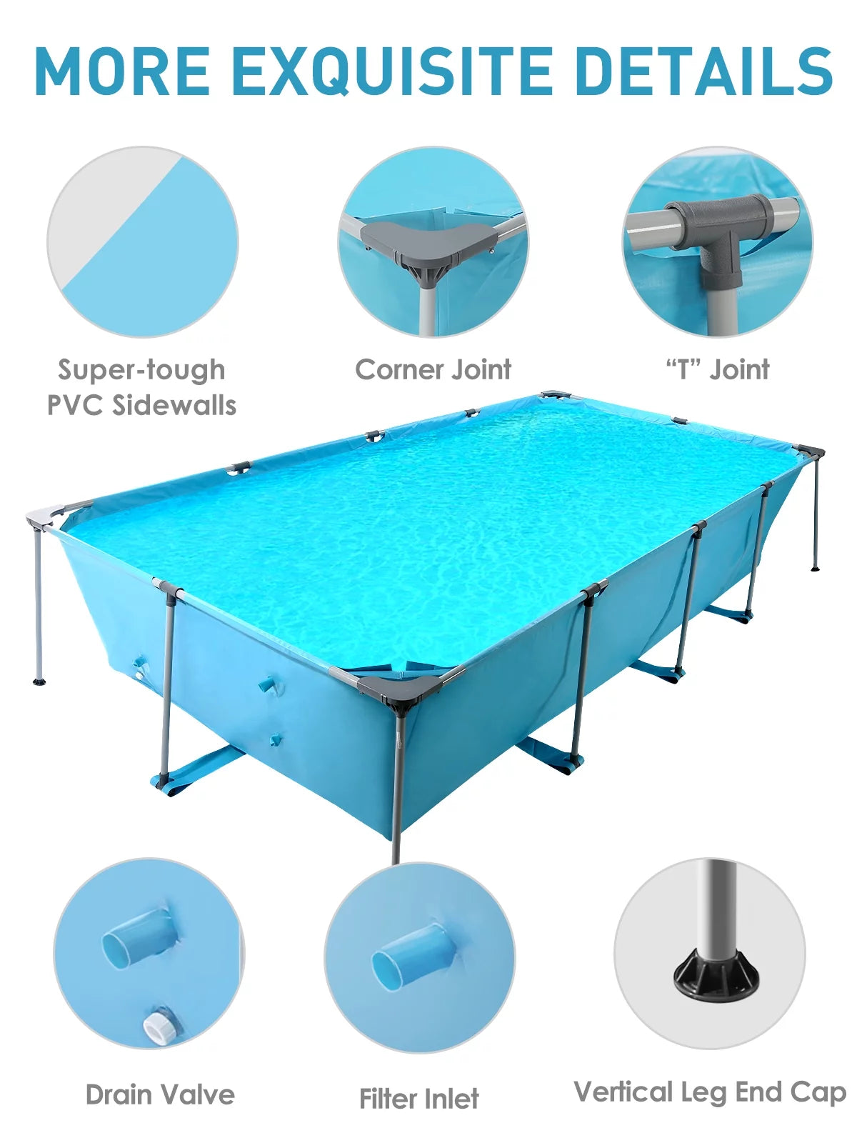 10 ft Above Ground Rectangular Frame Swimming Pool J835