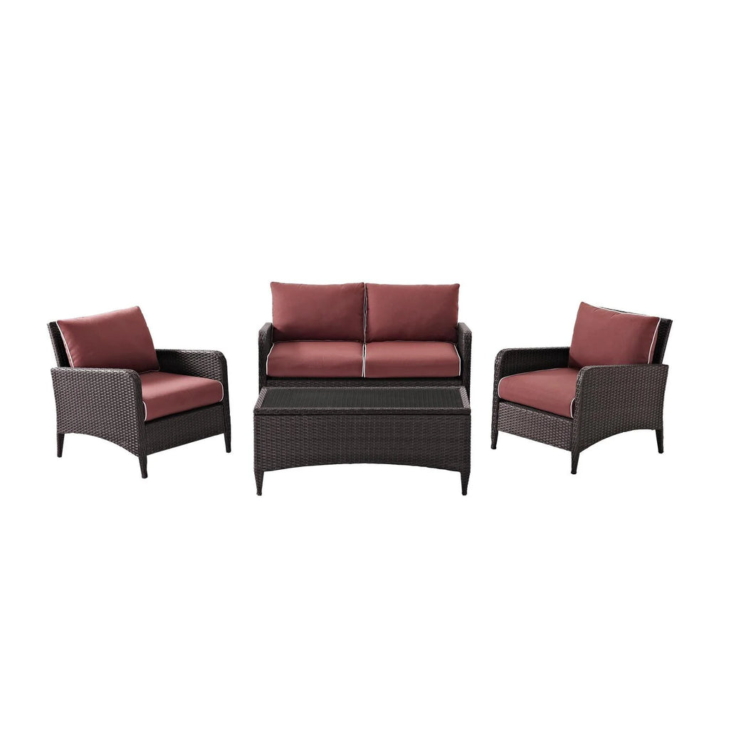4Pc Outdoor Wicker Conversation Set P99084