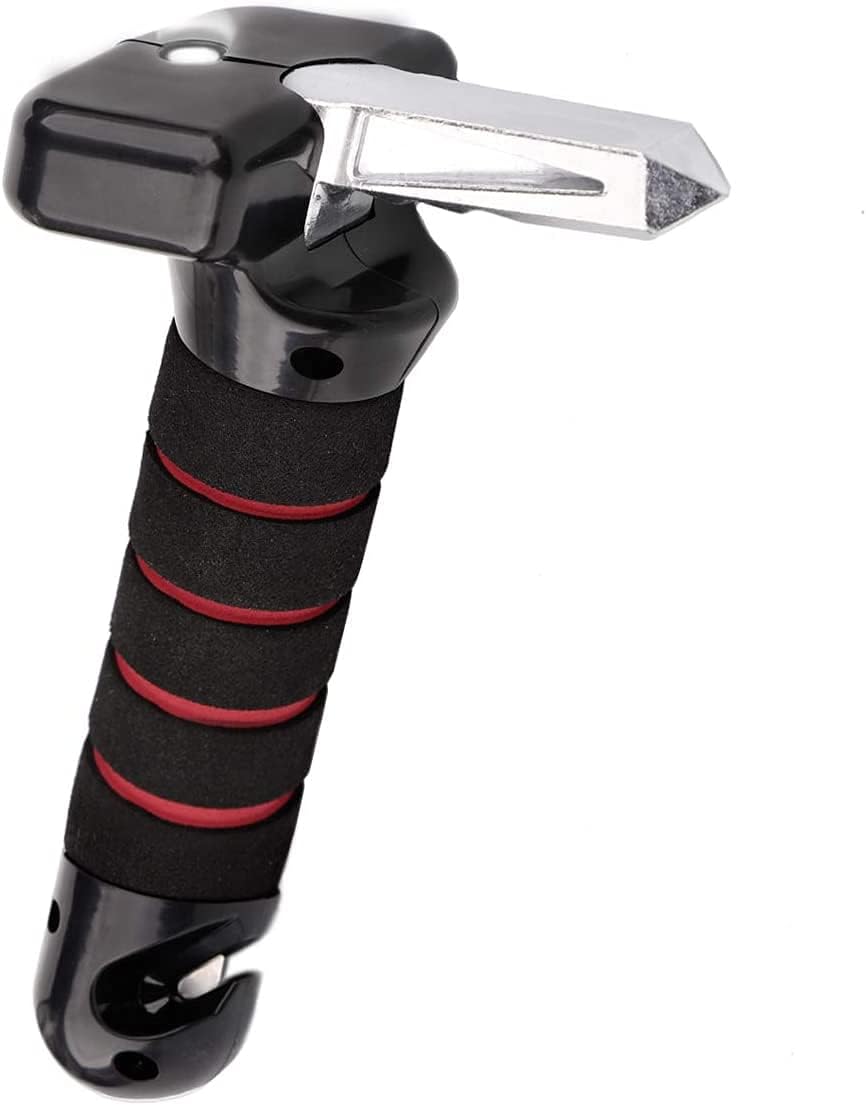 Red 4 in 1 Vehicle Support Handle with Seatbelt Cutter Window Breaker T366
