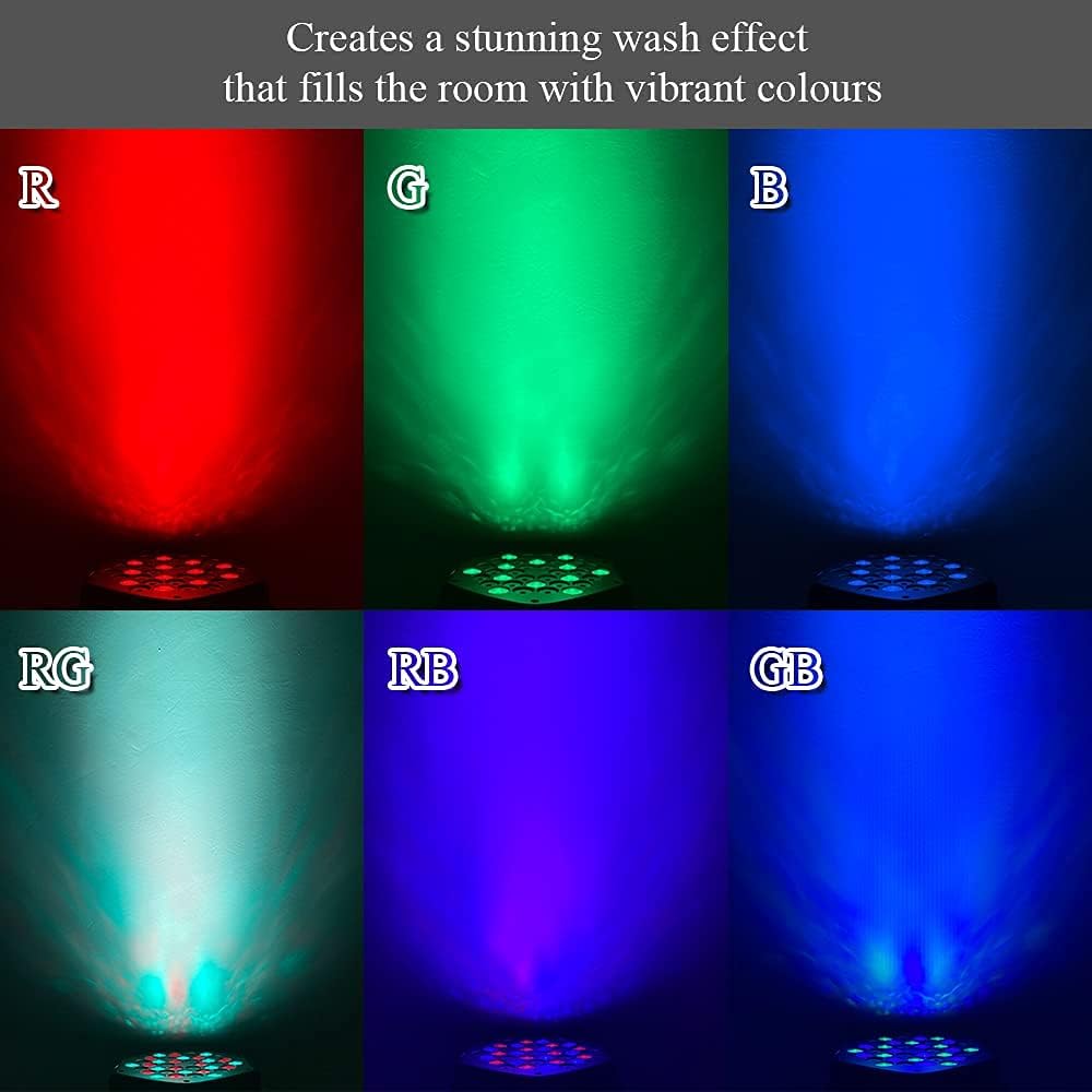 36 LED RGB Par Cans Lights 4 Pack DMX 7 Channel Sound Activated Strobe Remote Uplighting G416
