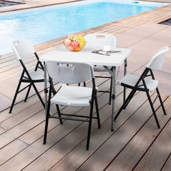 4 Pack White Plastic Folding Chairs B990