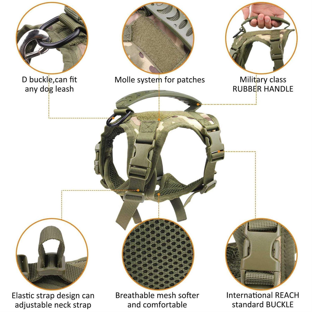 Tactical Dog Harness with Handle and Leash Set Q6048