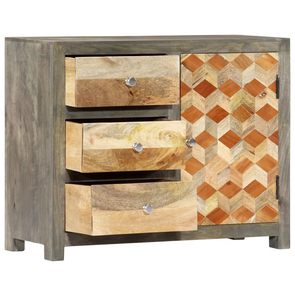 Gray Solid Mango Wood Side Cabinet N228311