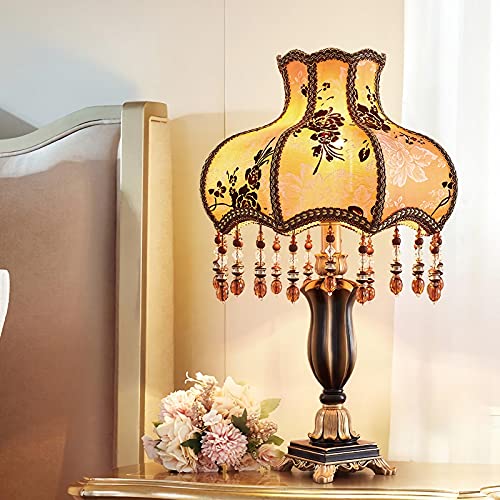 Brown Handmade Fabric Shade Table Lamp I5577