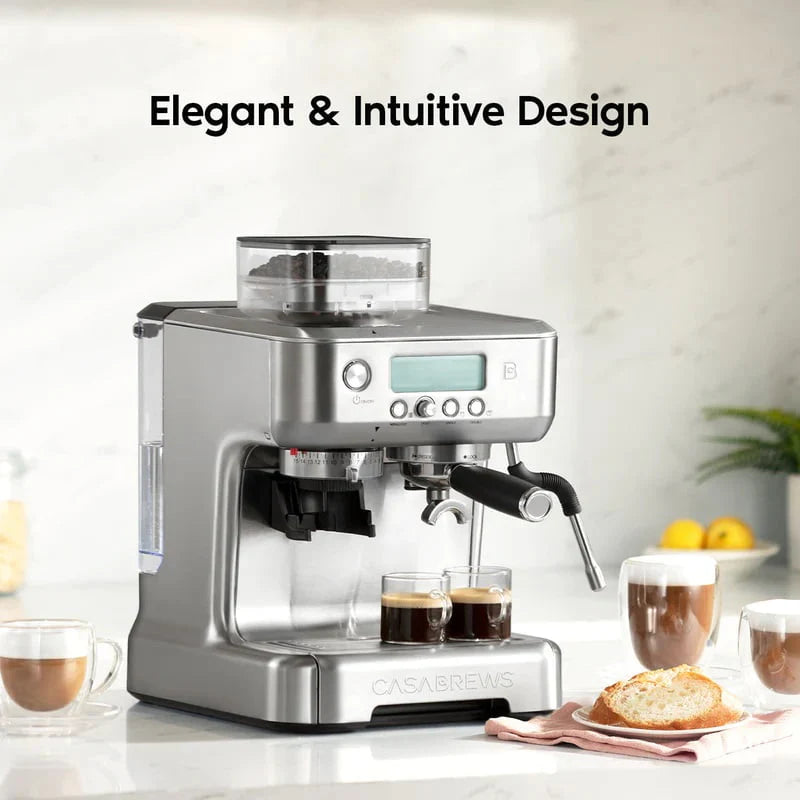 20 Bar Espresso Machine with LCD Display, 92 fl oz Water Tank, Silver G17536