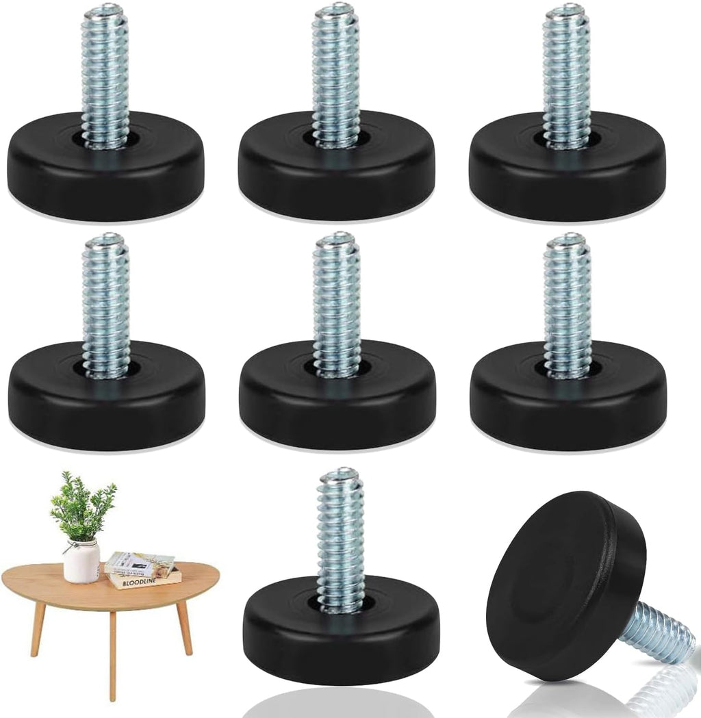 8 PCS Adjustable Furniture Feet Threaded 1/4" Thread E5312