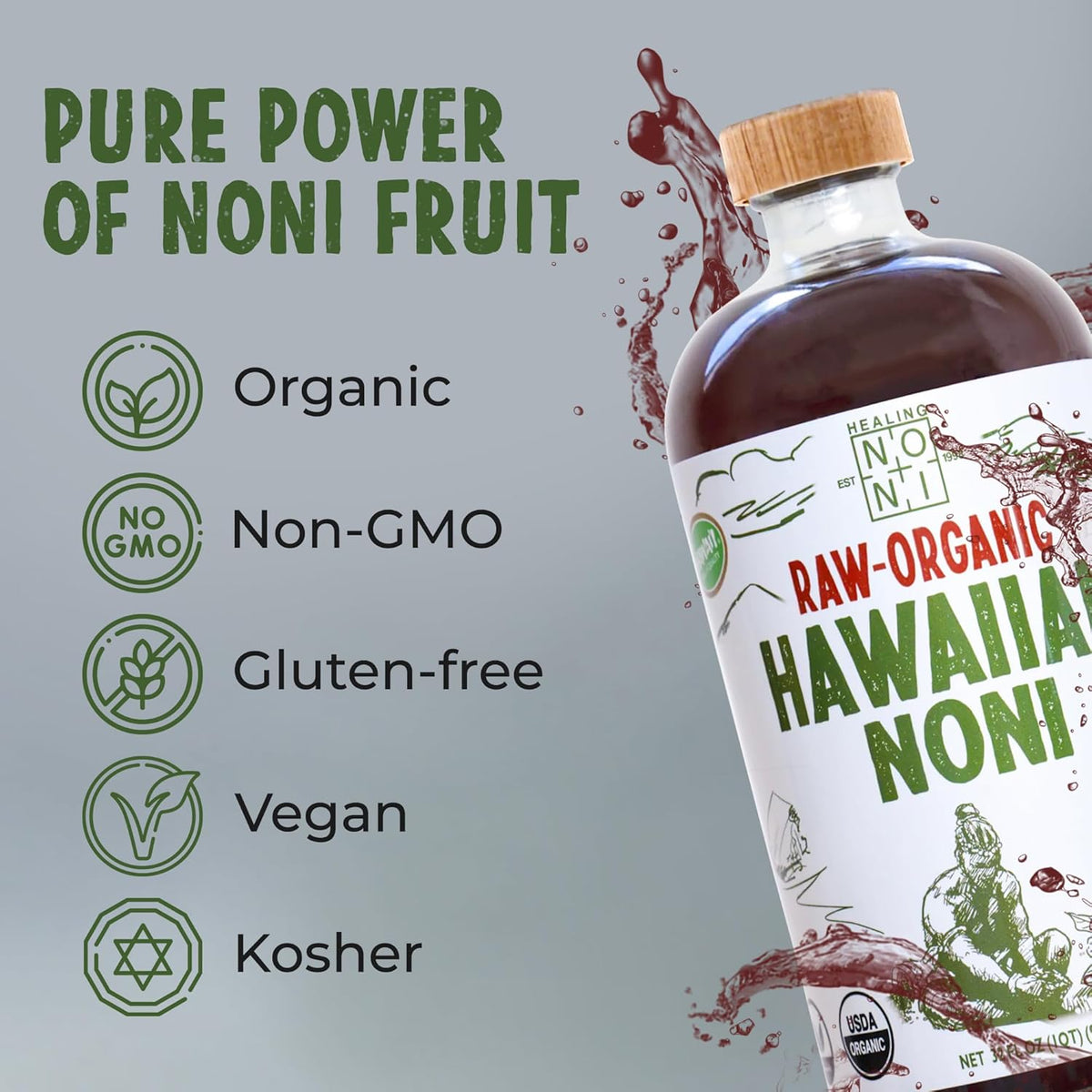 2-Pack 32oz 100% Pure Hawaiian Raw Organic Juice O2989