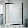 36 in. D x 60 in. W x 74 3/4 in. H Clear Sliding Shower Door in Satin Black F142