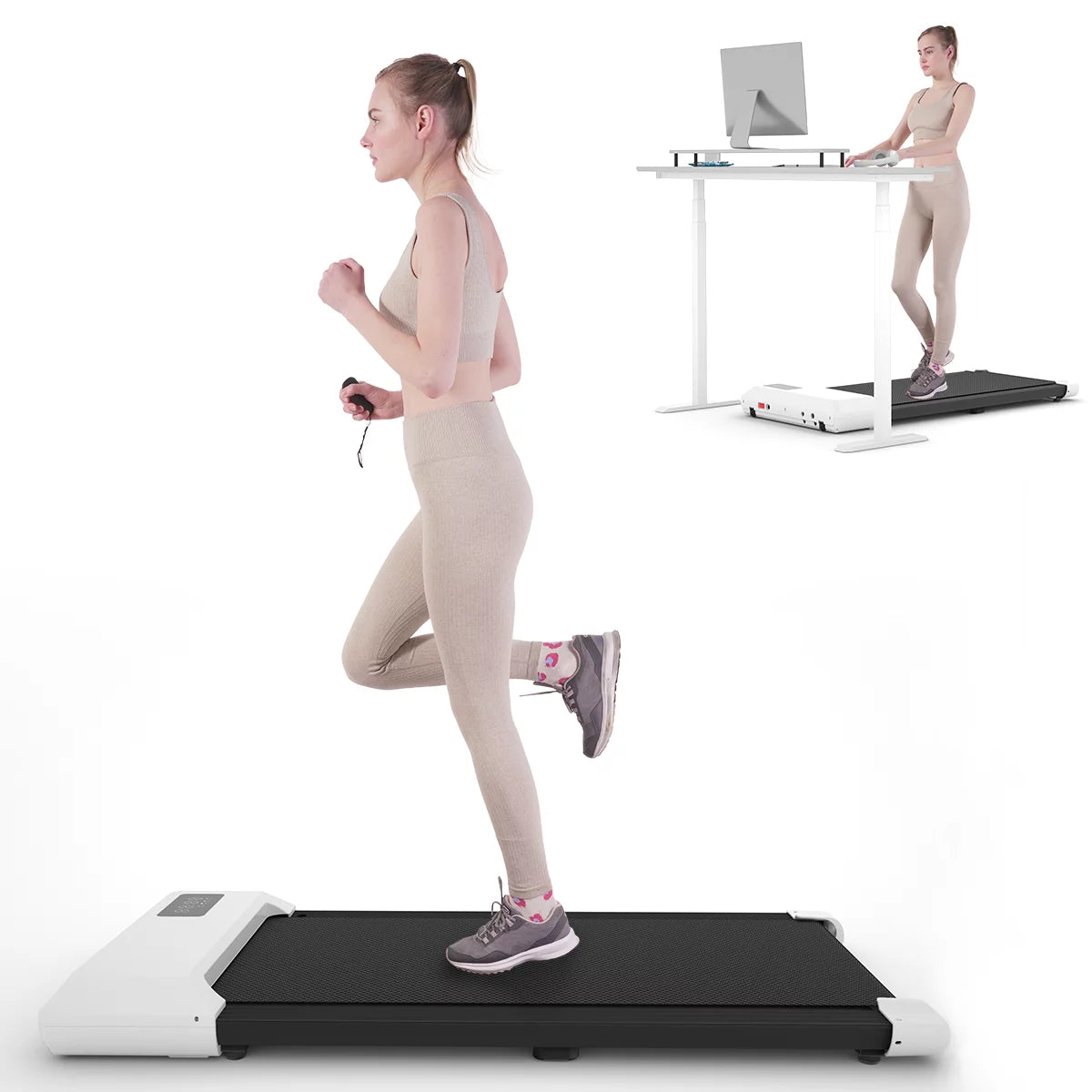 2.5Hp Walking Pad Treadmill with Remote Control and LED Display I80774