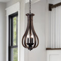 3-Light Wooden Pendant Lighting H530