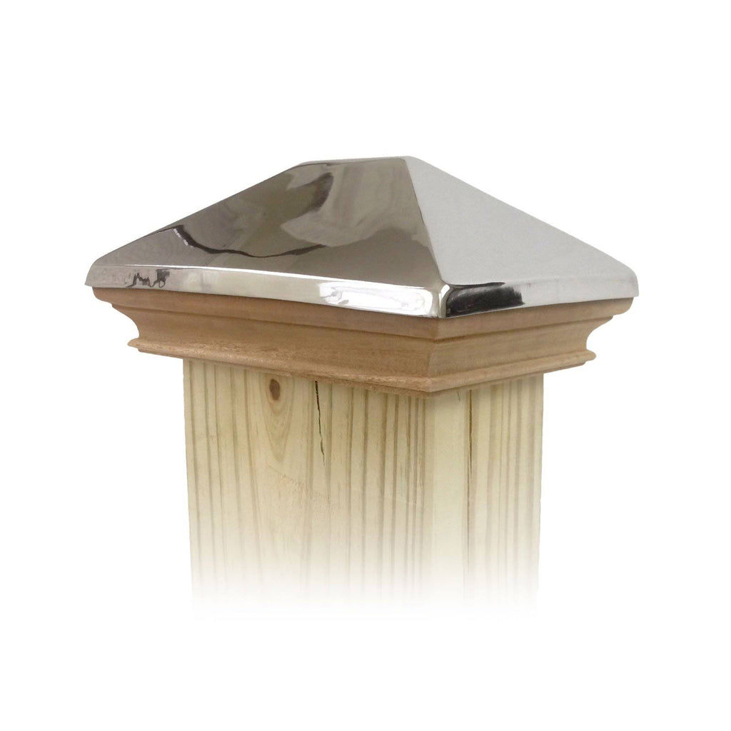 4x6 Wood Post Cap with Stainless Pyramid N648759