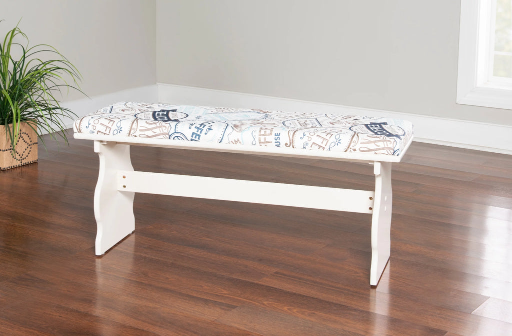 White Corner Dining Nook with Table and Bench A84661
