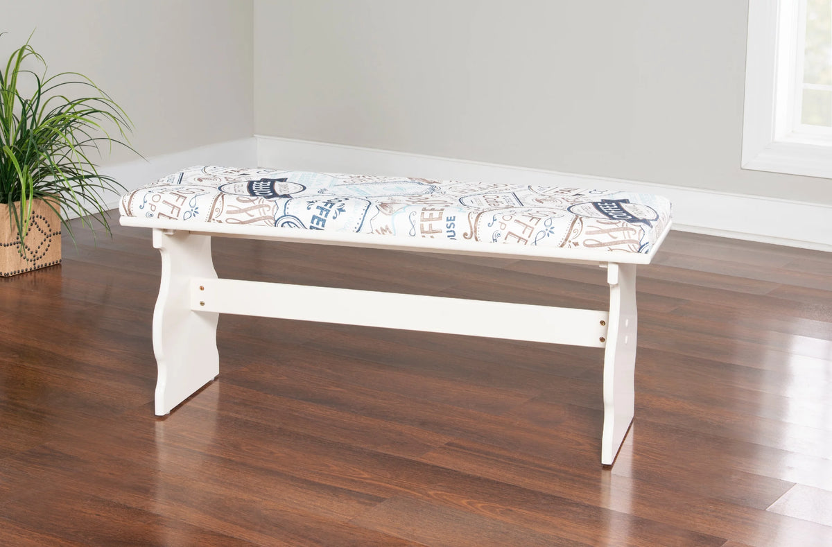 White Corner Dining Nook with Table and Bench A84661