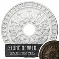 18x22OD x 3 1/2x22ID x 1 3/8x22P Hand-Painted Stone Hearth Crackle Ceiling Medallion U859201