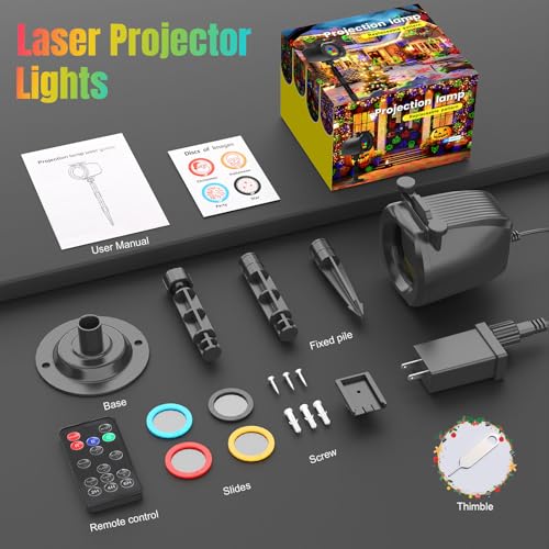Waterproof RGB Laser Projector Lights with RF Remote and Timer V971
