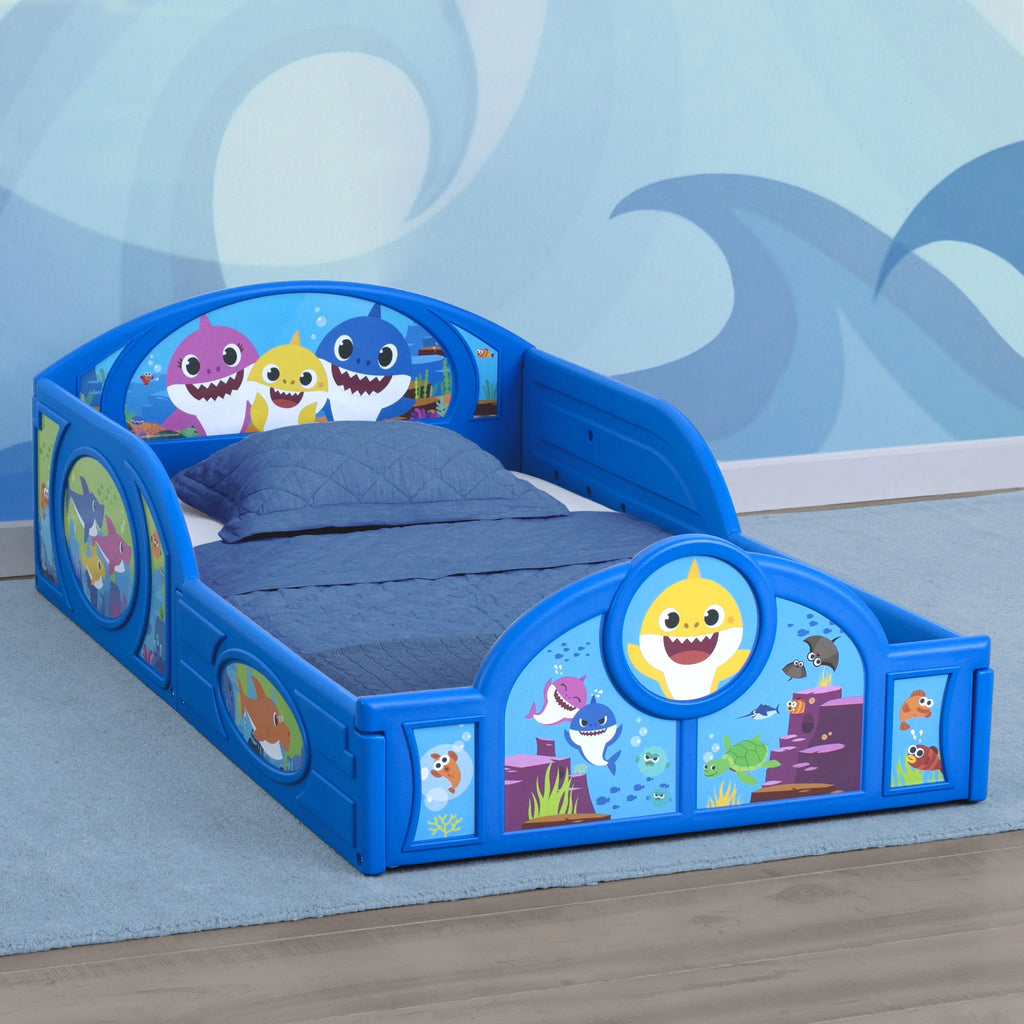 Plastic Toddler Bed with Attached Guardrails S676708