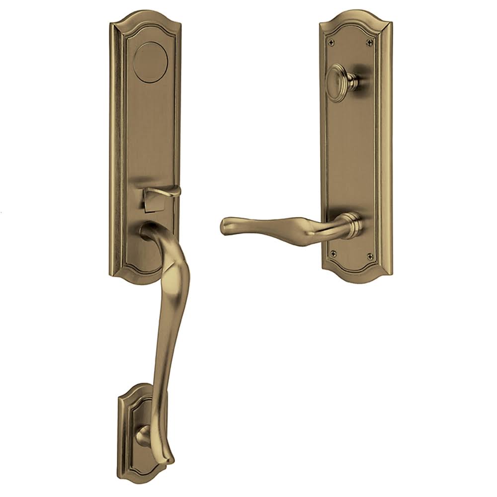 Satin Brass/Black Emergency Egress Handleset M6401