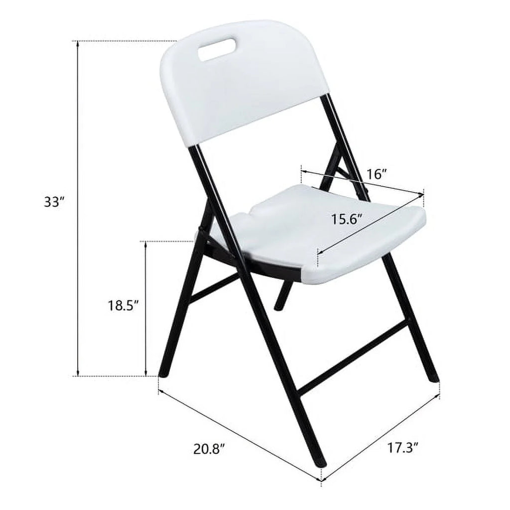 4 Pack White Plastic Folding Chairs B990