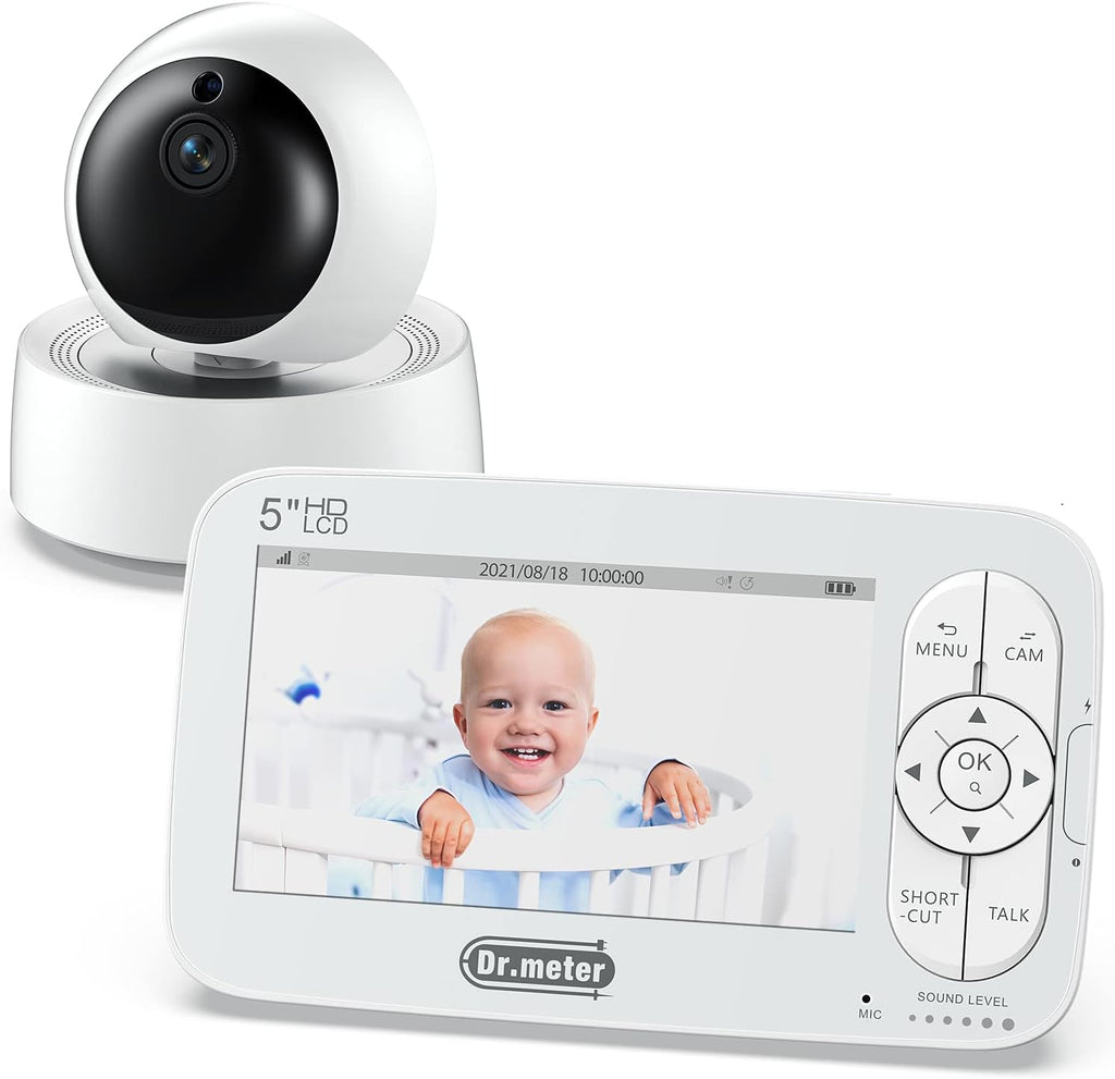 5" 720p HD Baby Monitor with 2 Cameras, 1000ft Range, 2 Way Talk, Room Temperature Sensor X419688