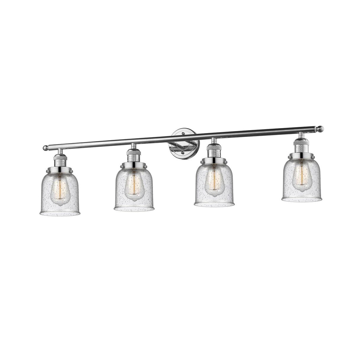 4 Light Small Bell 42 inch Adjustable Bathroom Fixture in Polished Nickel L446