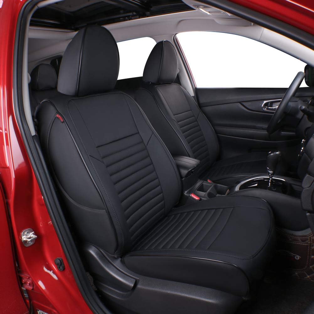 Beige Leatherette Car Seat Covers for Nissan Rogue 2014-2020 D8744