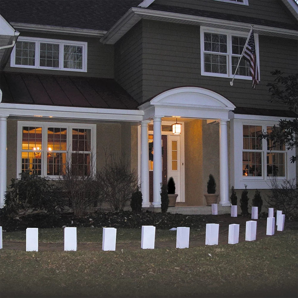 White Set of 12 Candle Luminaria Kit X928559