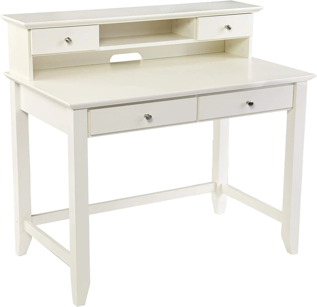 White Secretary Desk with Storage H42374