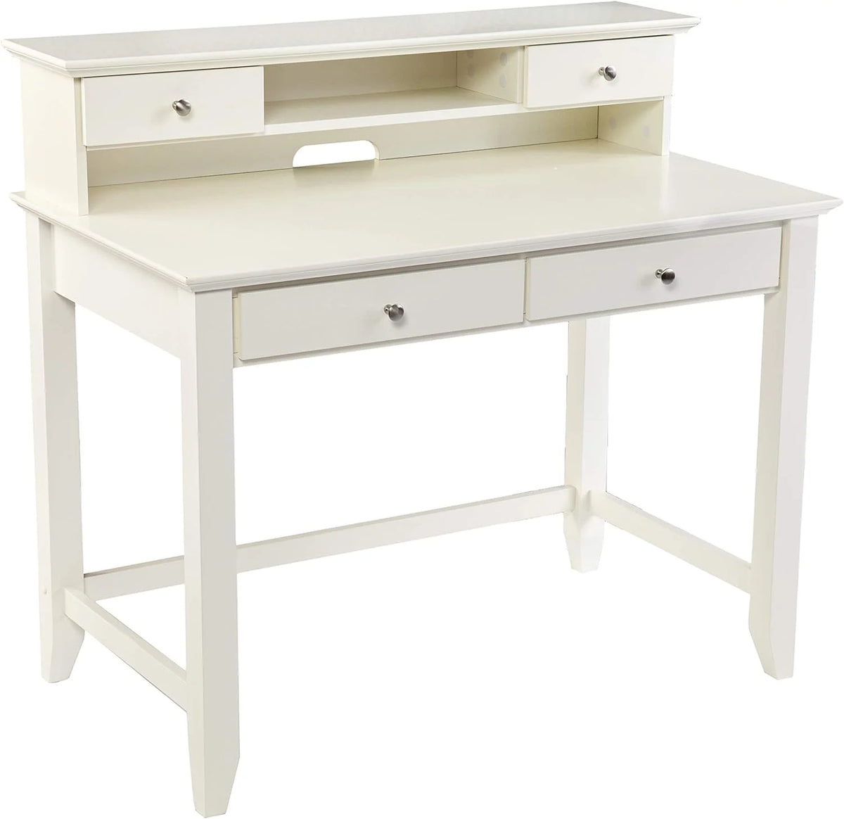 White Secretary Desk with Storage H42374