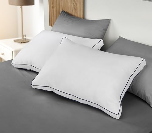 King Size White Set of 2 Gusseted Bed Pillows H103