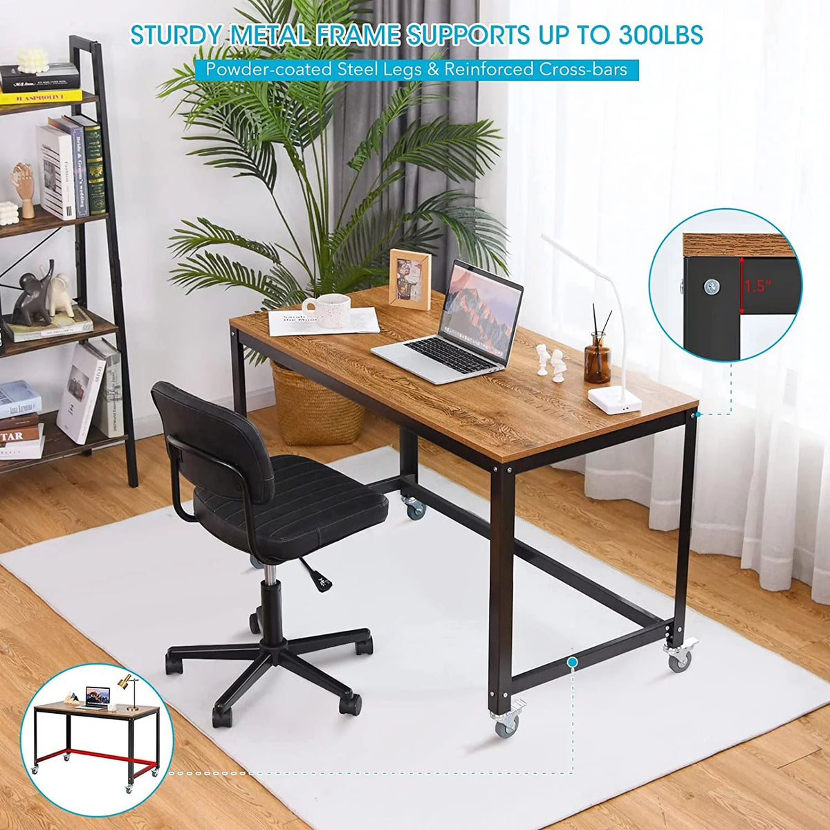 Mobile Rolling Desk with 4 Wheels Q633