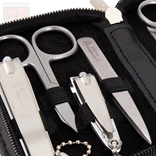 8 piece manicure pedicure grooming kit set synthetic leather case white Q21917