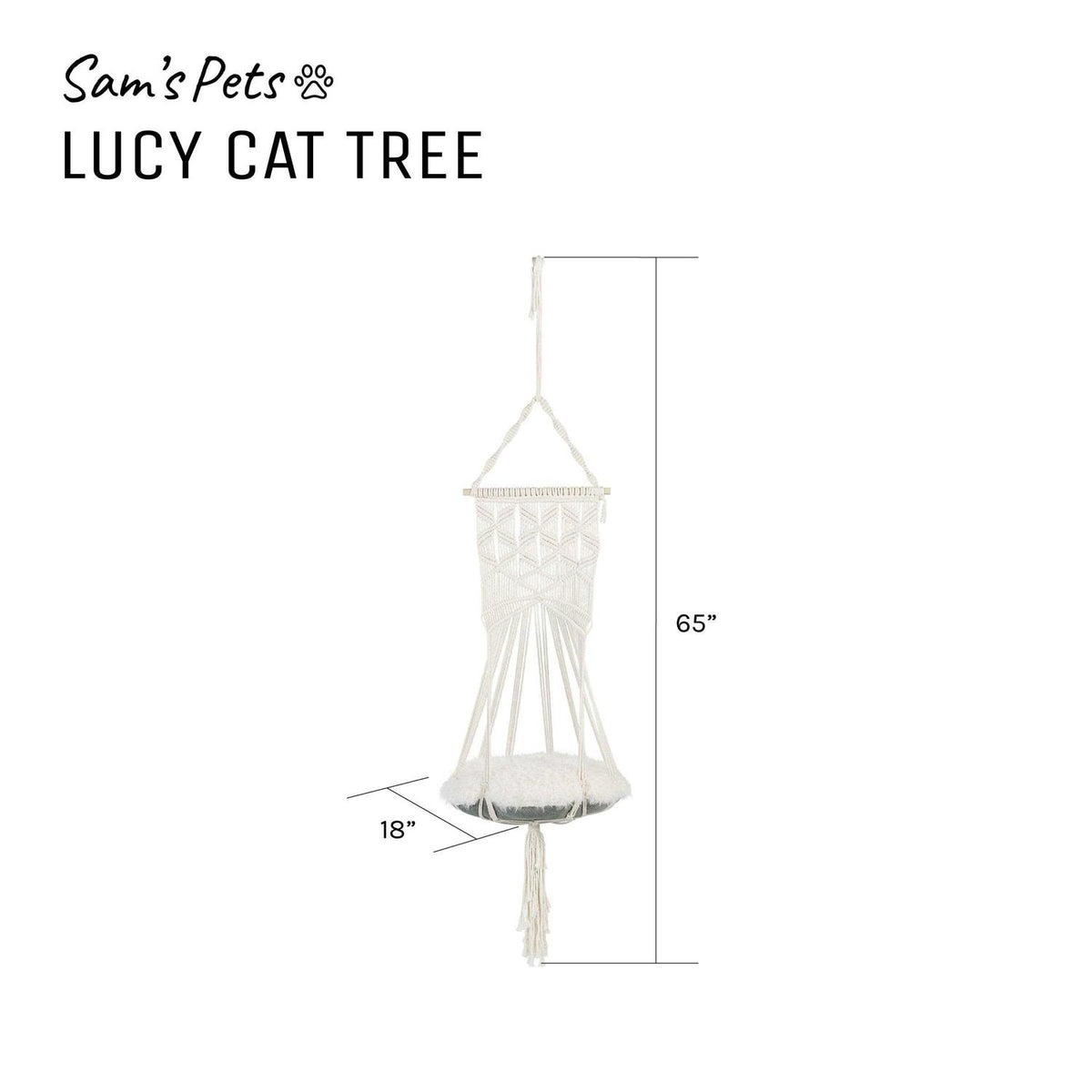White Macrame Cat Tree N955805