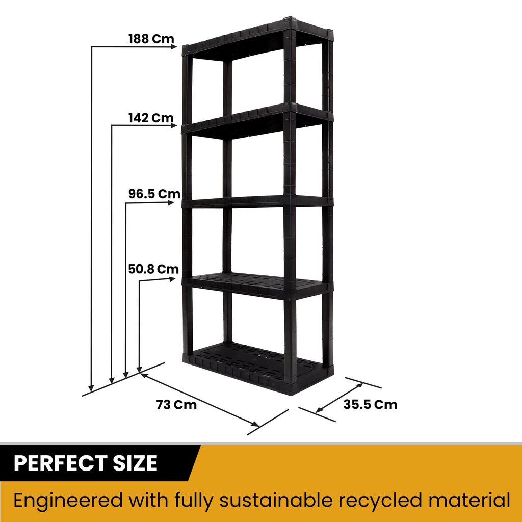 5-Tier Black Shelving Unit T765678