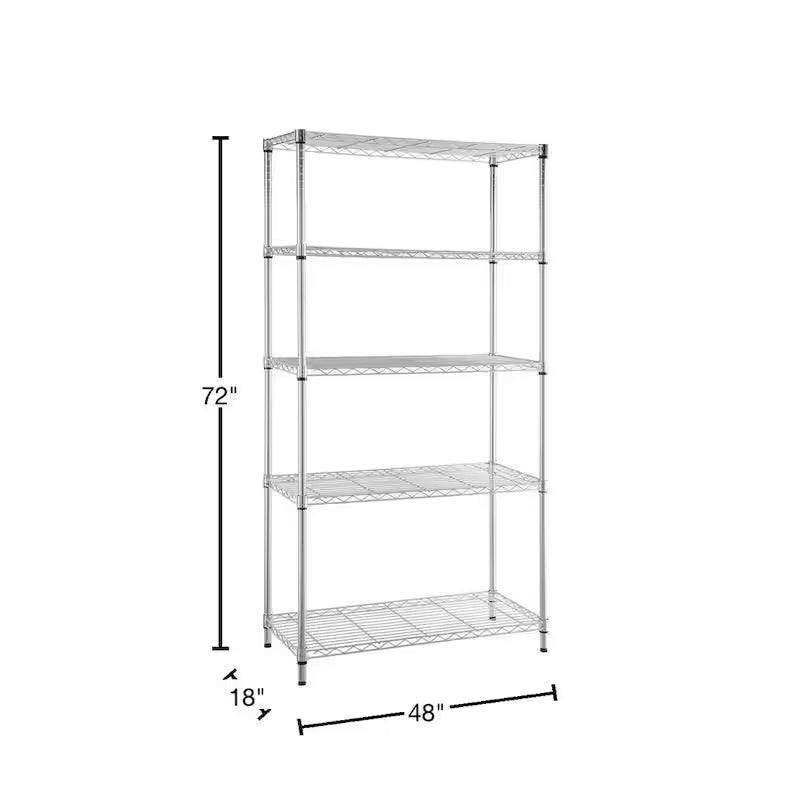 Black 5-Tier Heavy Duty Steel Wire Shelving Unit F471