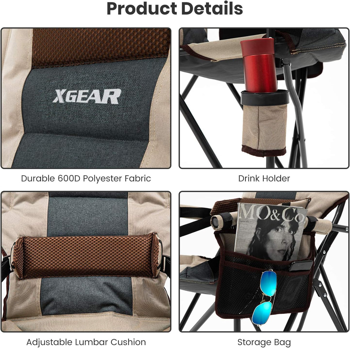 Folding Camp Chair with Lumbar Support Z8151