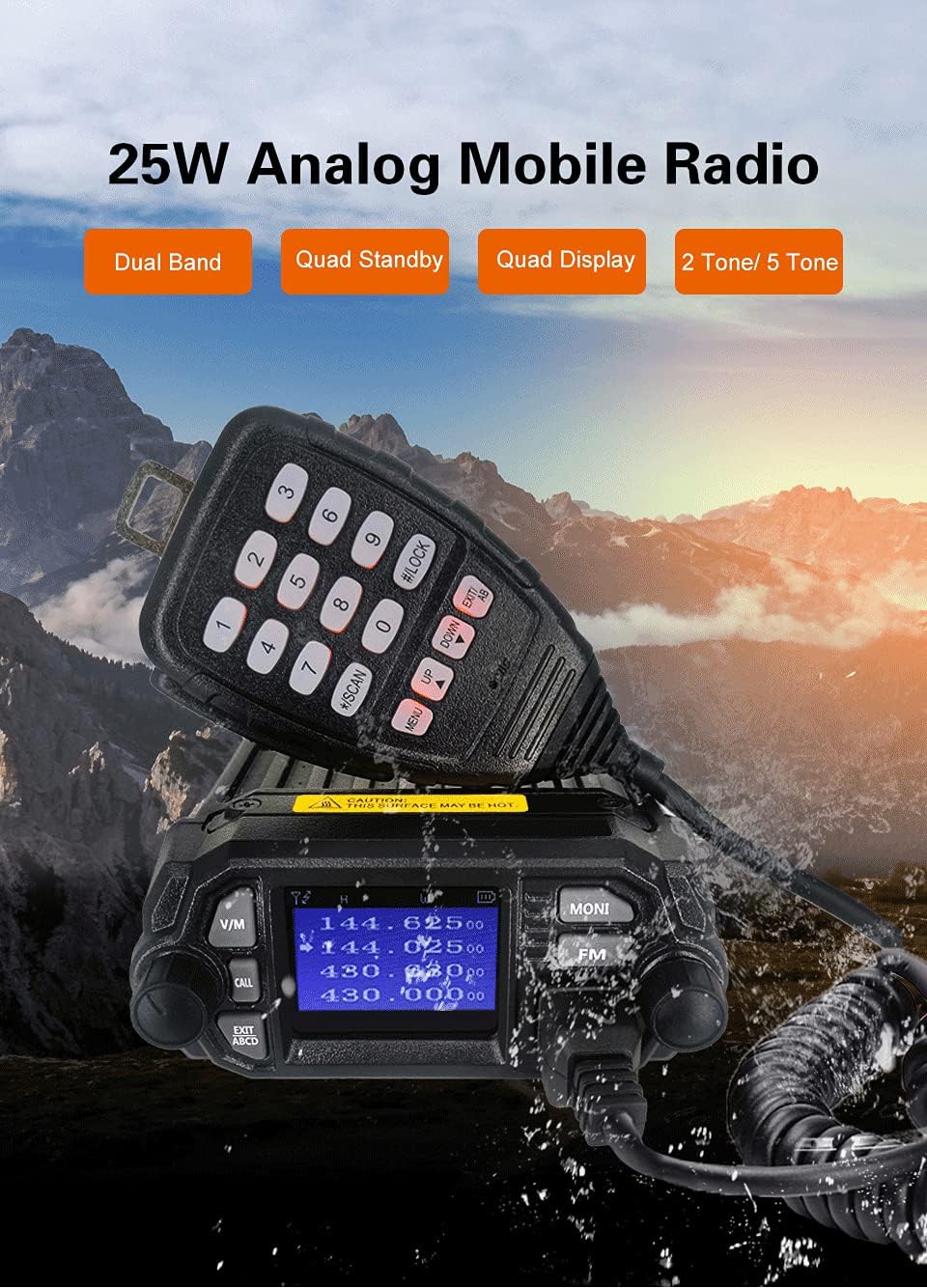 Dual Band Mini Mobile Radio Transceiver 144/430Mhz with Programming Cable J831