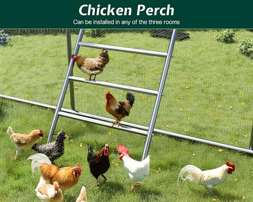 9x25.3x6.4 FT Large Walk-in Chicken Coop with Dome Roof, PE Cover & Wire Mesh R226