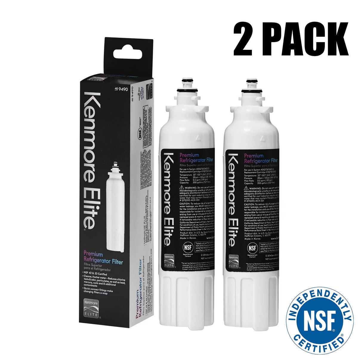 2 Pack Refrigerator Water Filter P5858