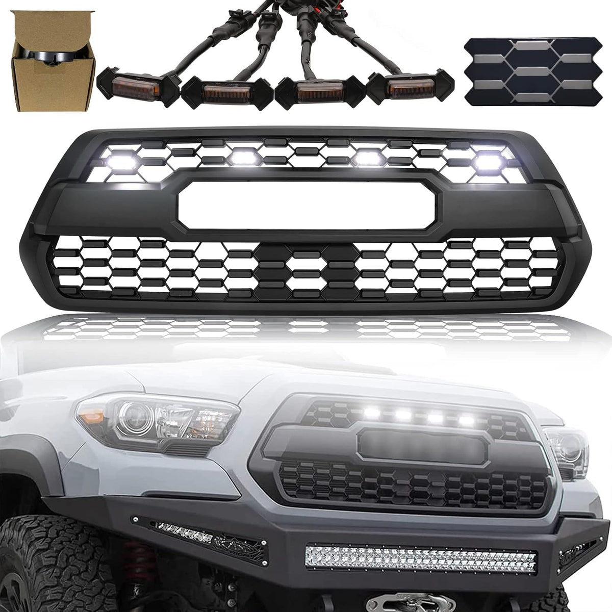 Front Grill with Grey Letters and Amber Lights U417840