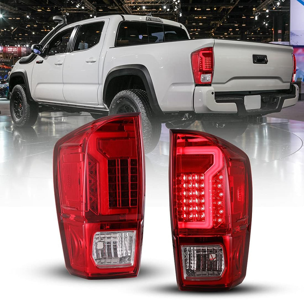 Tail Lights for 2016-2021 Toyota Tacoma, LED Rear Lights Assembly with Turn Signal, Brake Lights/DRL, Clear Lens Y58131