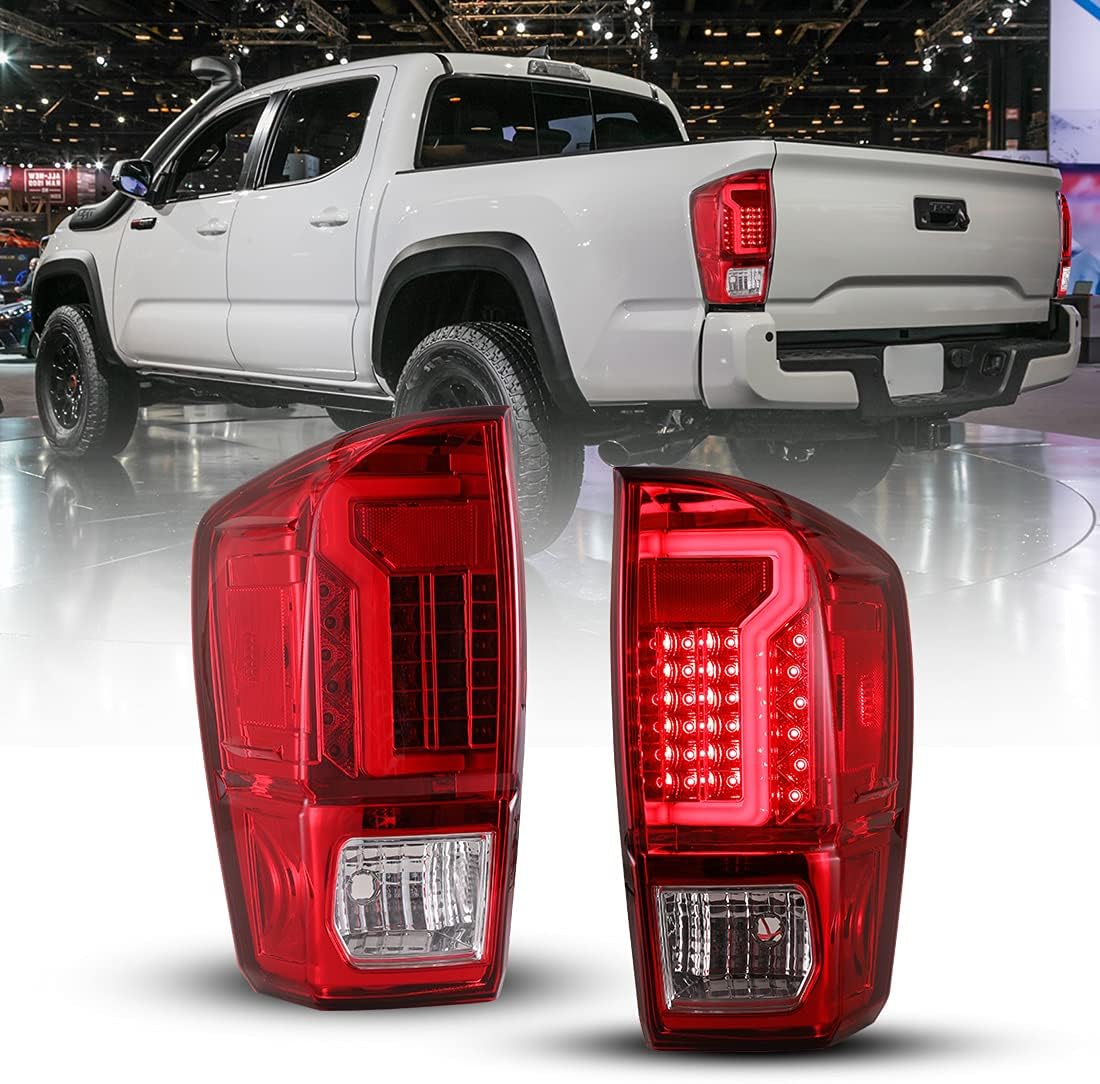 Tail Lights for 2016-2021 Toyota Tacoma, LED Rear Lights Assembly with Turn Signal, Brake Lights/DRL, Clear Lens Y58131