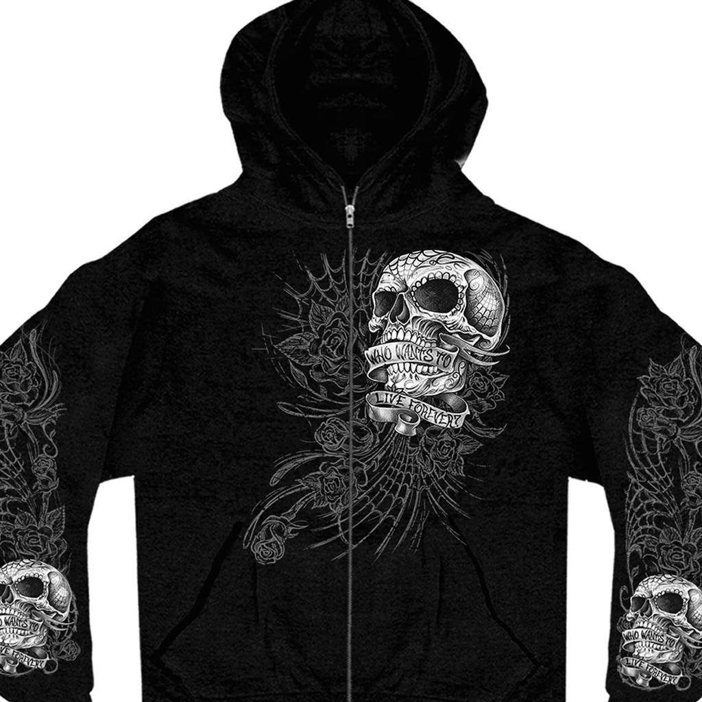 Black Hoodie with Zipper Closure 2X-Large X838