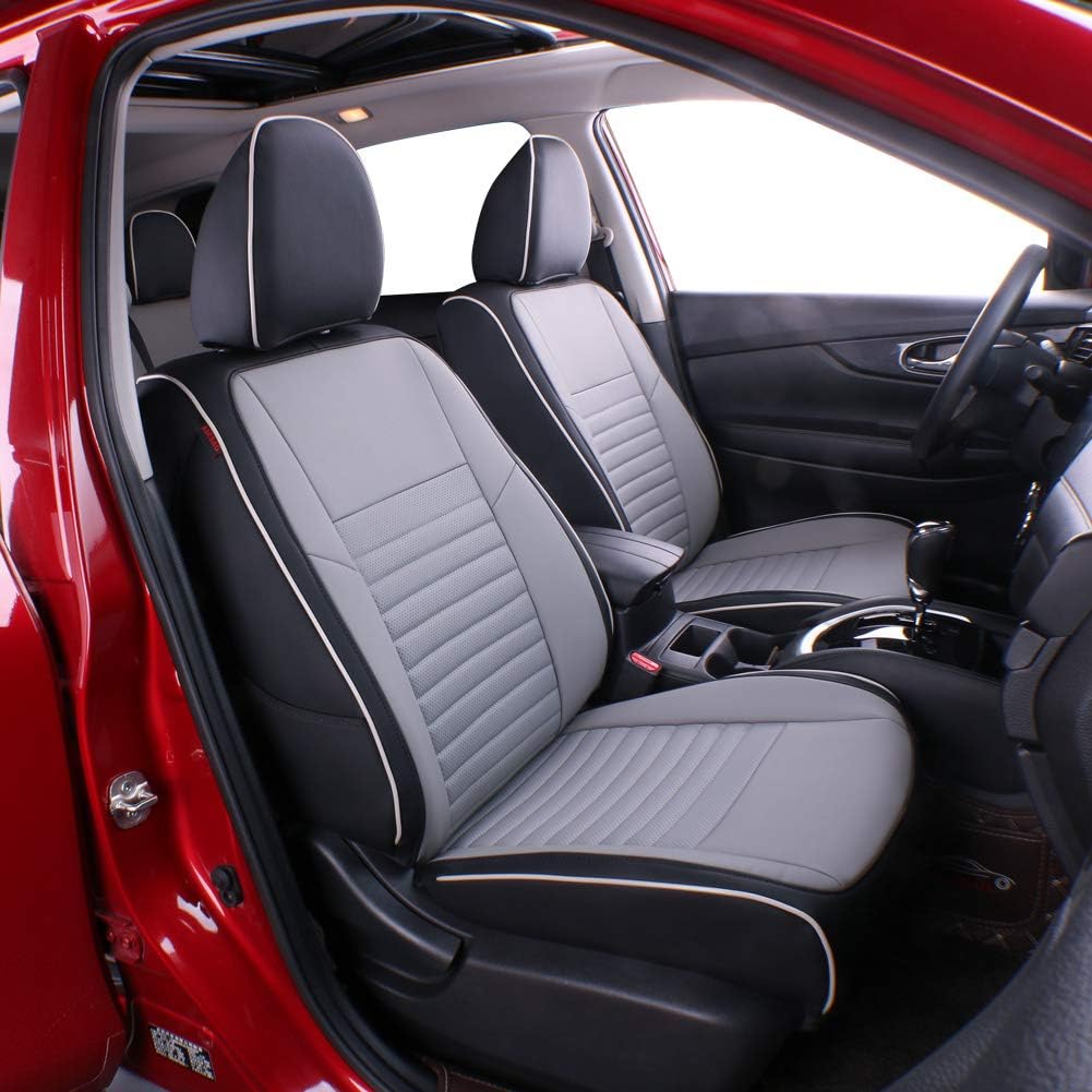 Beige Leatherette Car Seat Covers for Nissan Rogue 2014-2020 D8744