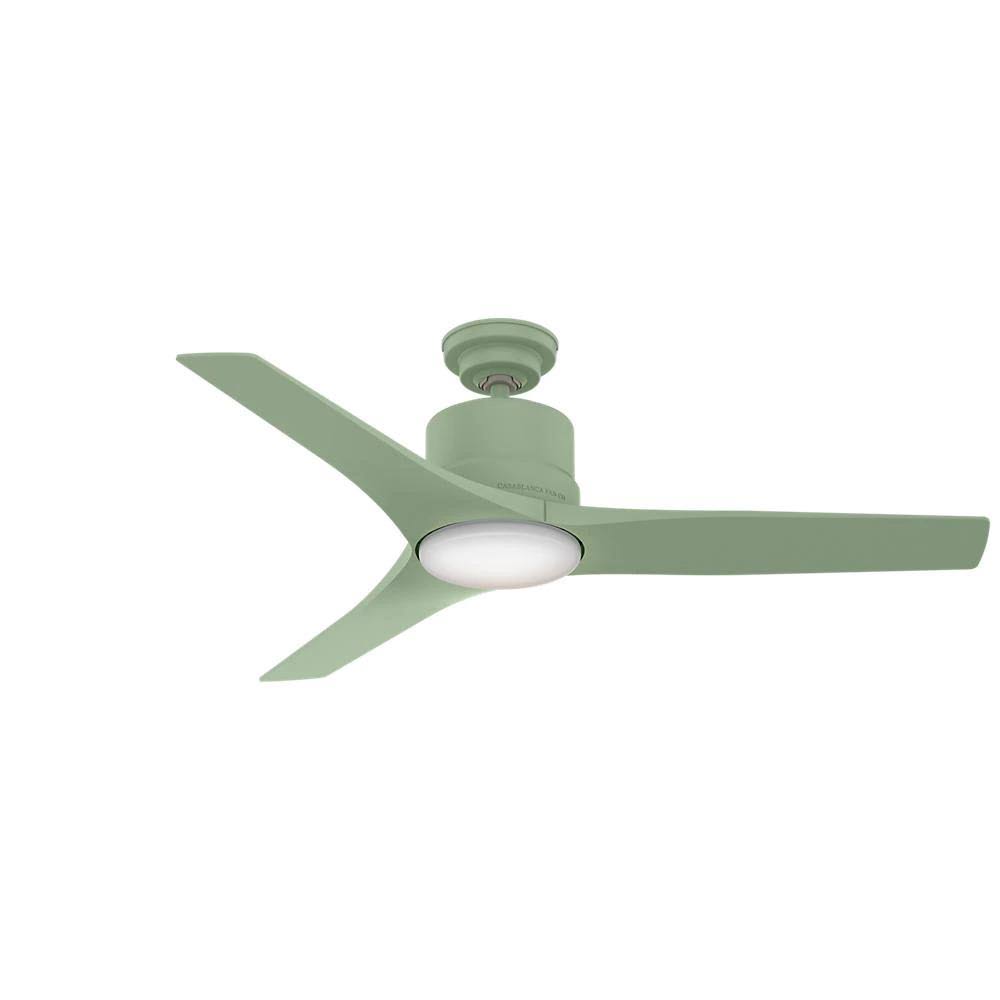 52x22 Piston Ceiling Fan with LED Light Sage Green O6752