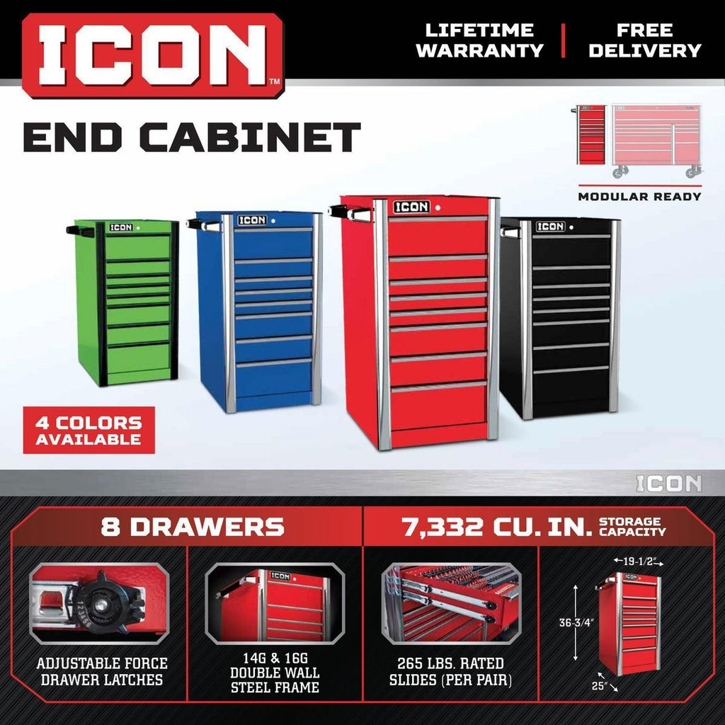 19 in. End Cab, Red X182391