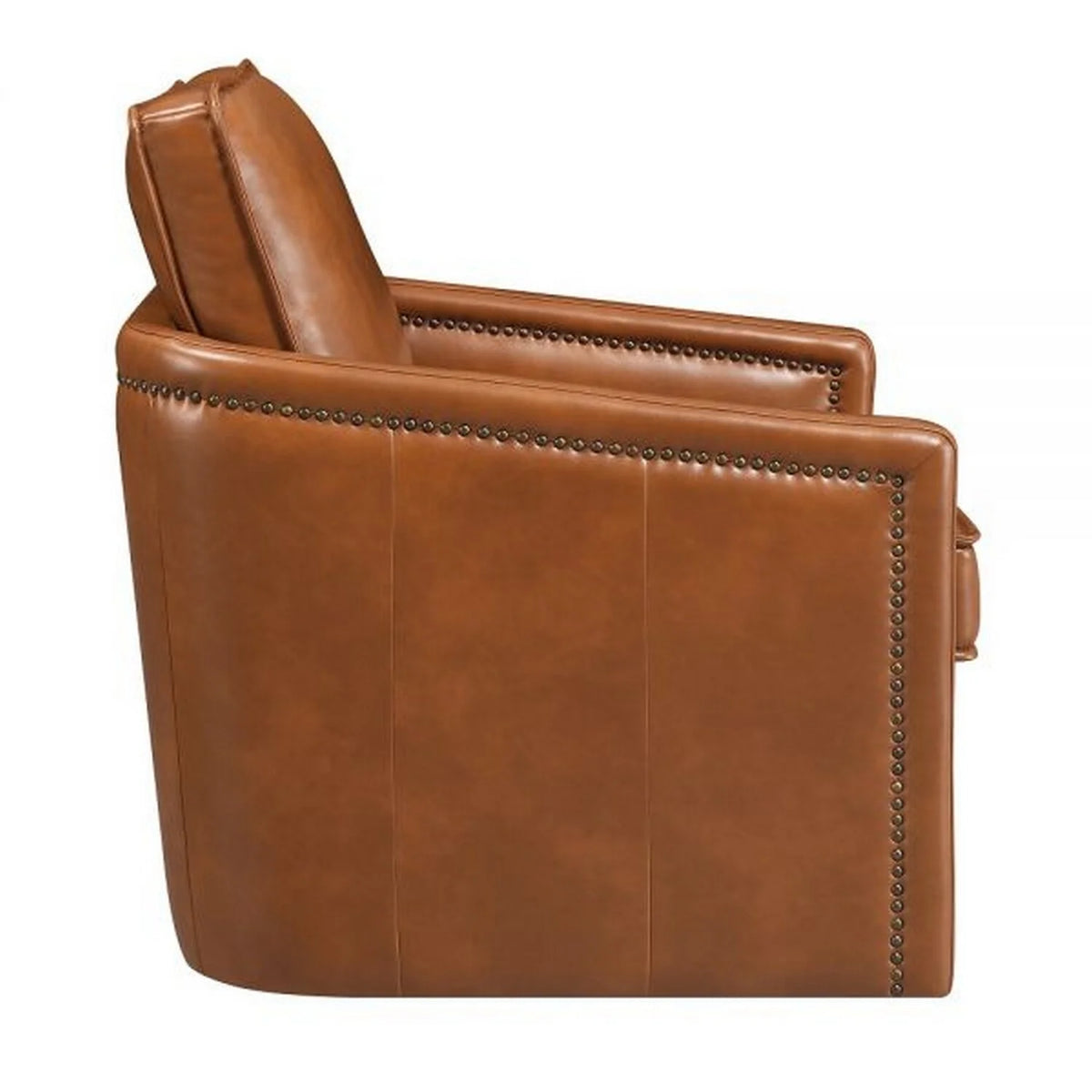 Brown Faux Leather Swivel Accent Chair C993